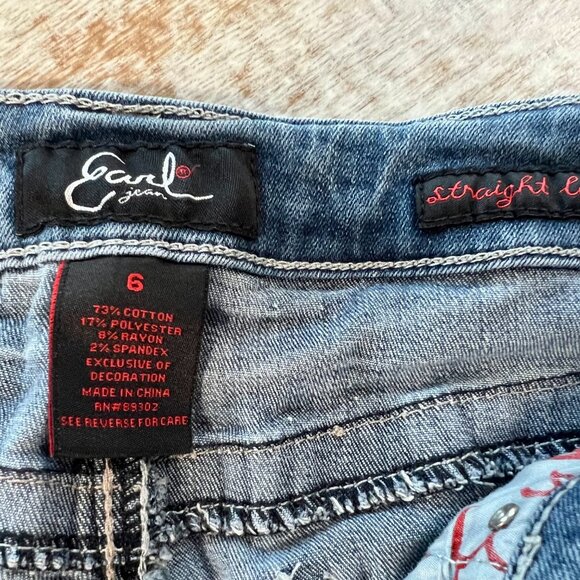 Embellished Earl Jean Denim Straight Leg Jeans - Picture 7 of 7